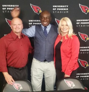 David Gergen, Roy Green, Nicole Bidwell at Cardinals Press Conference