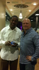 HOF RB Tony Dorsett with David Gergen